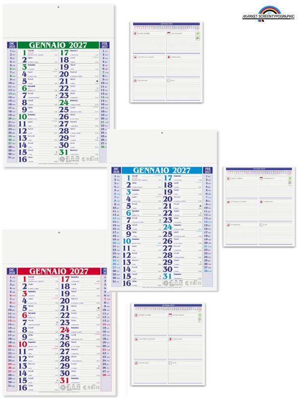 Pa650 Calendario Oladese Medium 29X42,5 12 Fogli 70Gr 100Pz