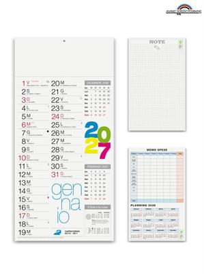 Pa654 Calendario Olandese Shaded Moderno 23X47 Cm