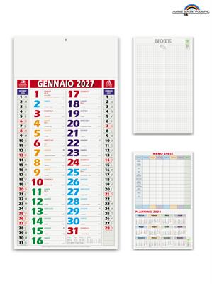 Pa658 Calendario Olandese Color Shaded Cm 23X47 12 Fogli