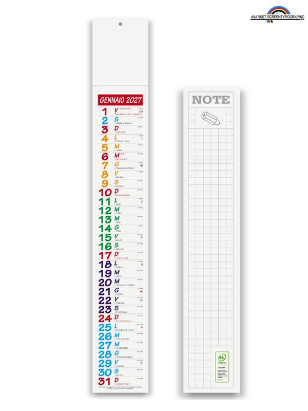 Pa677 Calendario Silhouette Multicolor 7X47 Cm 70Gr