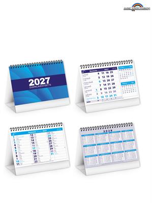 Pa700 Calendario Da Tavolo Midi Blu Cm 16X4,5 13 Fogli