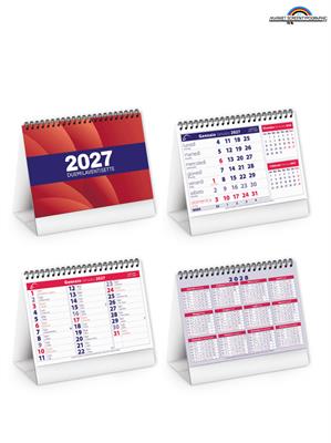 Pa700 Calendario Da Tavolo Midi Rosso Cm 16X14,5 13 Fogli
