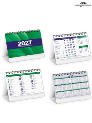 Pa700 Calendario Da Tavolo Midi Verde Cm 16X14,5 13 Fogli