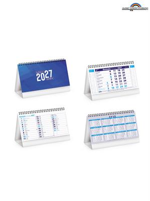 Pa715 Calendario Da Tavolo Blu Cm 19X14,5 13 Fogli