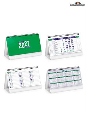 Pa715 Calendario Da Tavolo Verde Cm 19X14,5 13 Fogli