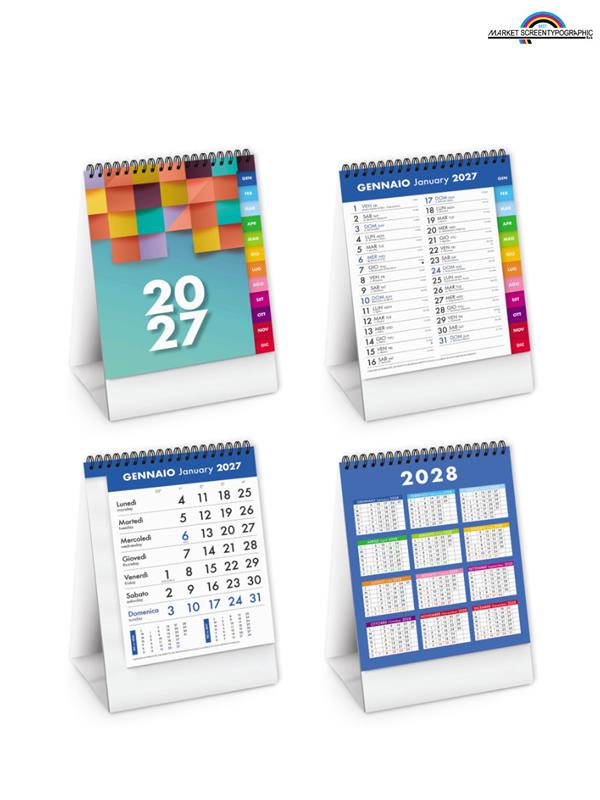 Pa742 Calendario Da Tavolo Spiralato Tall Table 12,5X19 Cm