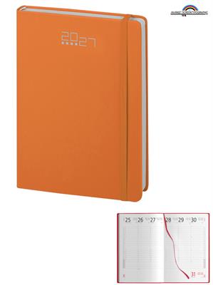 Pb284 Agenda Giornaliera In Ecopelle Arancione Con Elastico