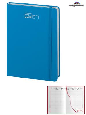 Pb284 Agenda Giornaliera In Ecopelle Azzurro Con Elastico