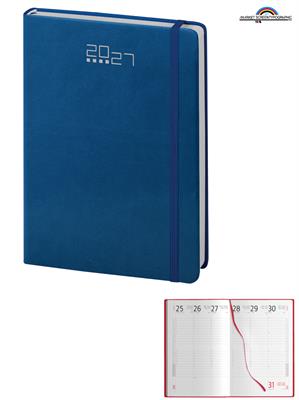 Pb284 Agenda Giornaliera In Ecopelle Blu Con Elastico