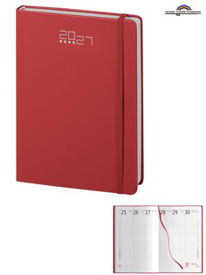 Pb284 Agenda Giornaliera In Ecopelle Rosso Con Elastico