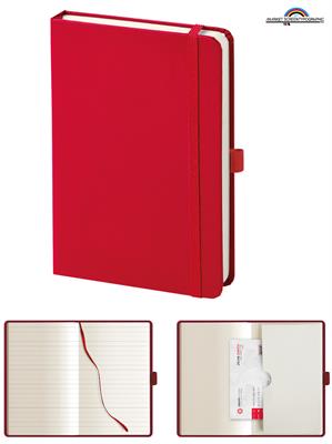 PB607 Notes con portapenne 160 pagine a righe 9x14 Rosso