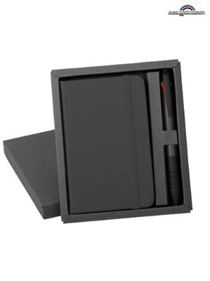 PB716 Parure Notes PU Nero 9x14 con Astuccio e Penna