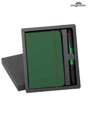 PB716 Parure Notes PU Verde 9x14 con Astuccio e Penna