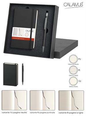 Parure CALAMUS Notes Nero con Penna in Metallo 9x14 PB708