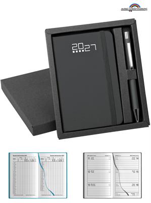 PB715 Parure Agenda Settimanale Nero Penna in Metallo