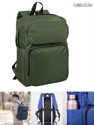 Zaino Flux 2 tasche esterne PC bag BAKSIDE BK525 Verde Milit