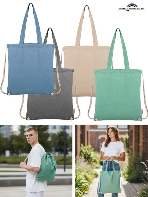 Borsa Shopper/Zaino Cotone Riciclato Doppia Corda PG178