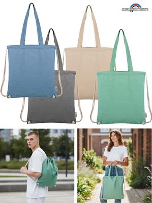 Borsa Shopper/Zaino Cotone Riciclato Doppia Corda PG178