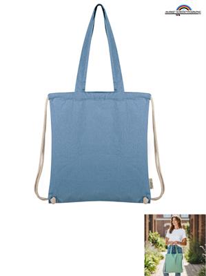 PG178 Borsa Shopper/Zaino Cotone Riciclato Blu
