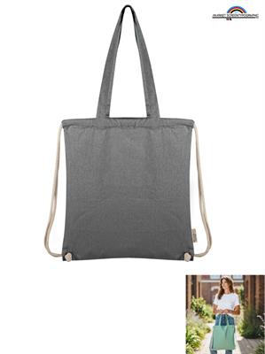 PG178 Borsa Shopper/Zaino Cotone Riciclato Nero