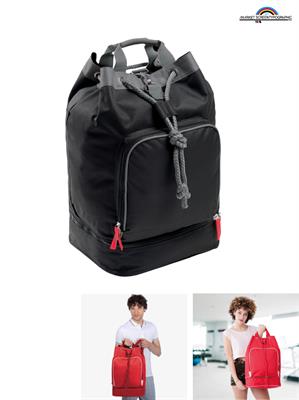Pg274 Equipe Sacca Zaino In Nylon Nero/Grigio 31X56X25