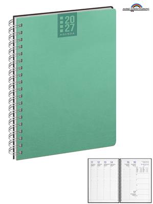 Agenda CALAMUS Settimanale Spiralata 17x24 Verde Acqua