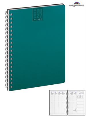 Agenda CALAMUS Settimanale Spiralata 17x24 Verde Smeraldo