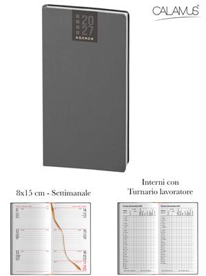 CL350 Agenda CALAMUS Settimanale Tascabile 8X15 Grigio