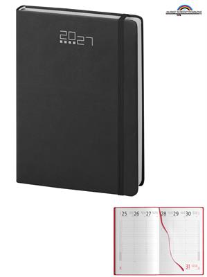 Pb284 Agenda Giornaliera In Ecopelle Nero Con Elastico