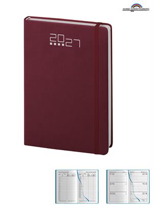 Pb287 Agenda Settimanale Tascabile Cm.9X14 Bordeaux