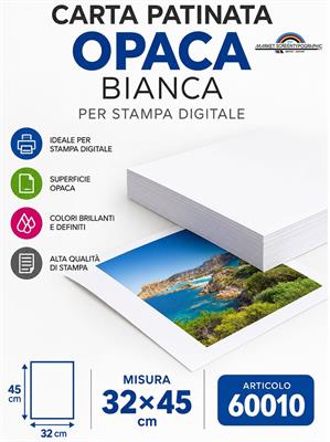 Carta Patinata Matt Bianca per Stampa Digitale 32X45 60010
