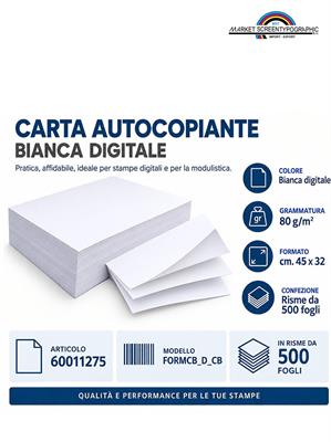 Carta Autocopiante Bianca Digitale Gr80 45x32 Fg500 60011275