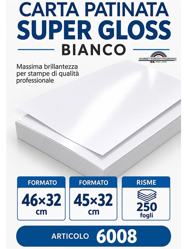 Carta Patinata Super Gloss Bianco 45x32 gr300 fg250 60010824