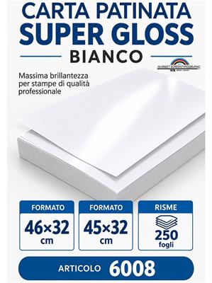 Carta Patinata Super Gloss Bianco 45x32 gr300 fg250 60010824